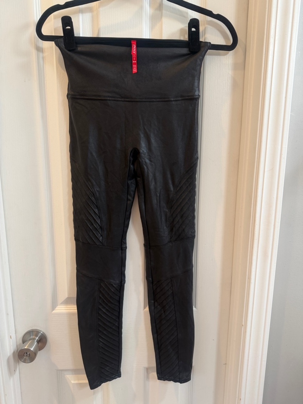 SPANX Faux Leather Moto Leggings MP Medium Petite